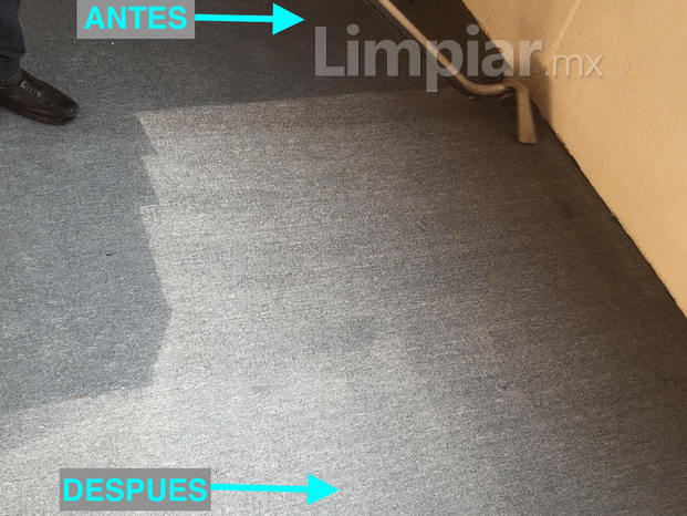 Foto antes y despúes lavado de alfombras