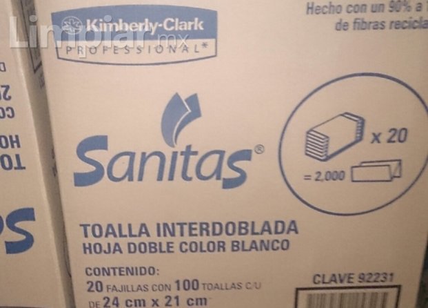 Toalla Interdoblada Sanitas Blanca